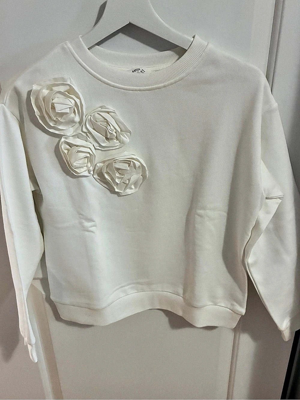 MNG Floral Appliqué Sweatshirt Size Small Like New